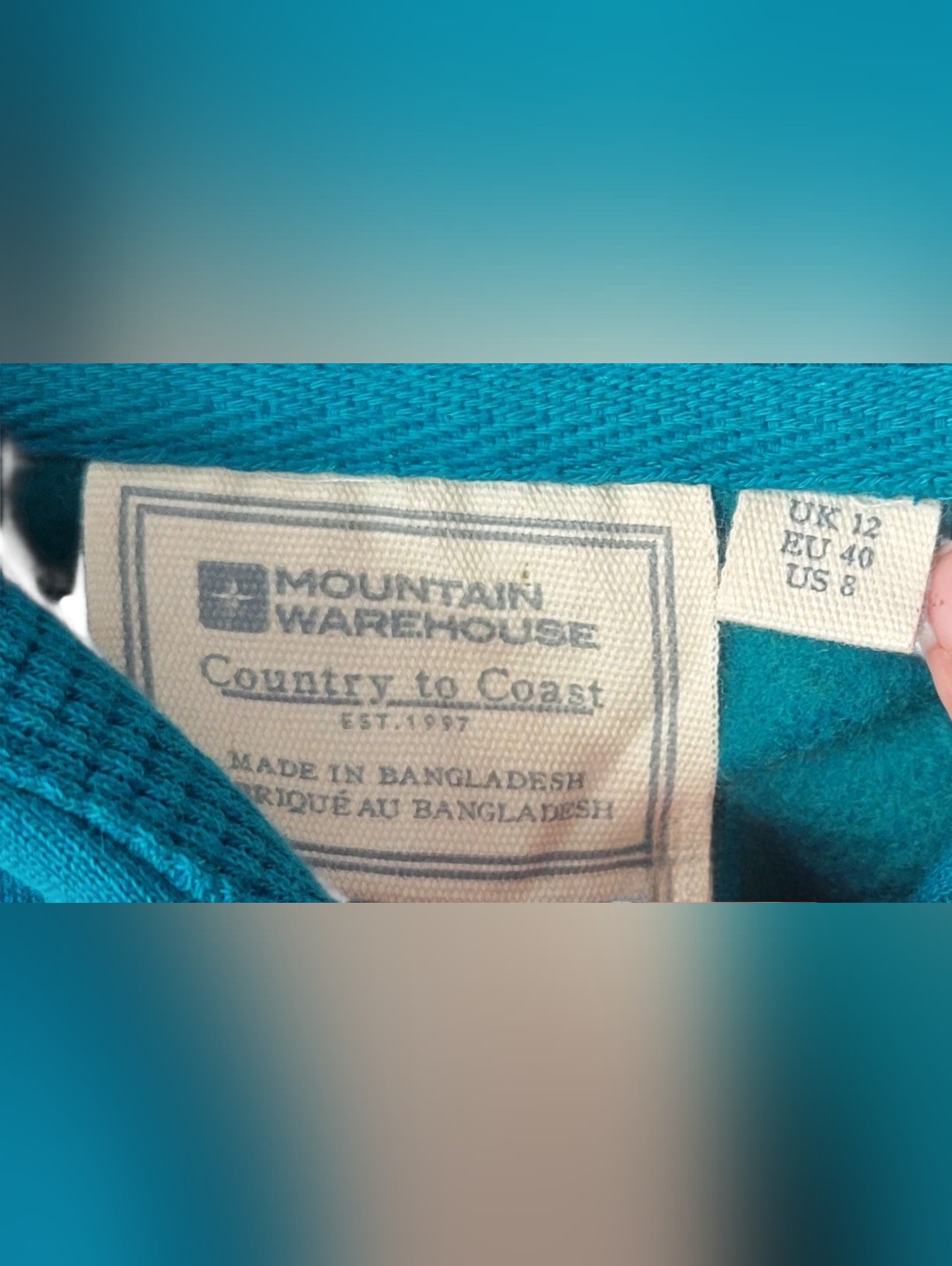 New Mountain Warehouse "Great British Weather" Sheep Graphic Hoodie Teal Sz 8 — image 7 of 8
